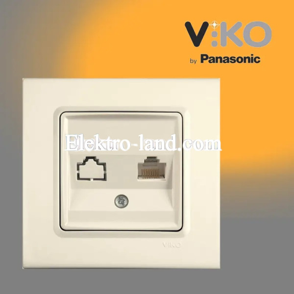 Розетка компьютерная одинарная крем VIKO LINNERA 